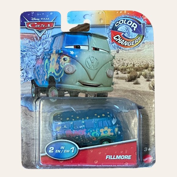 NIP Disney Pixar Cars Fillmore Volkswagen VW Bus PEAE Hippie Van Die Cast Metal - Picture 1 of 3